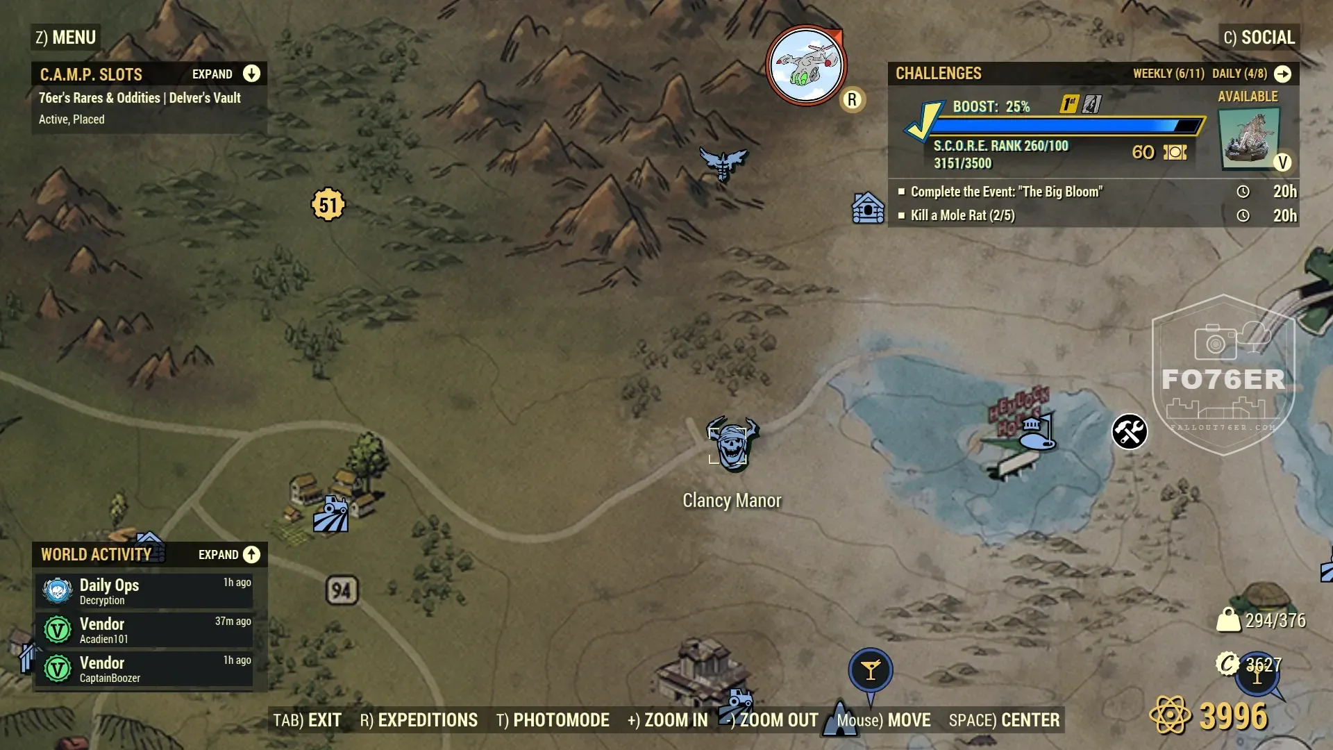 Cultist spawn map — Clancy Manor (Toxic Valley), Fallout 76
