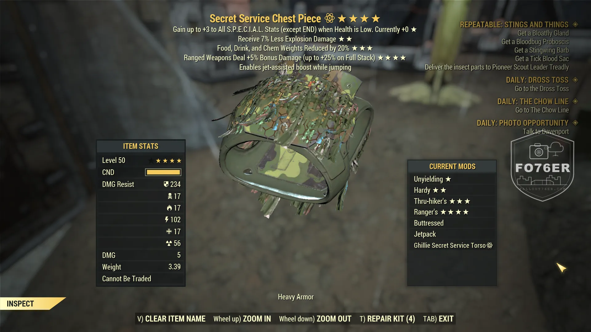 Ghillie-camo Secret Service chest piece